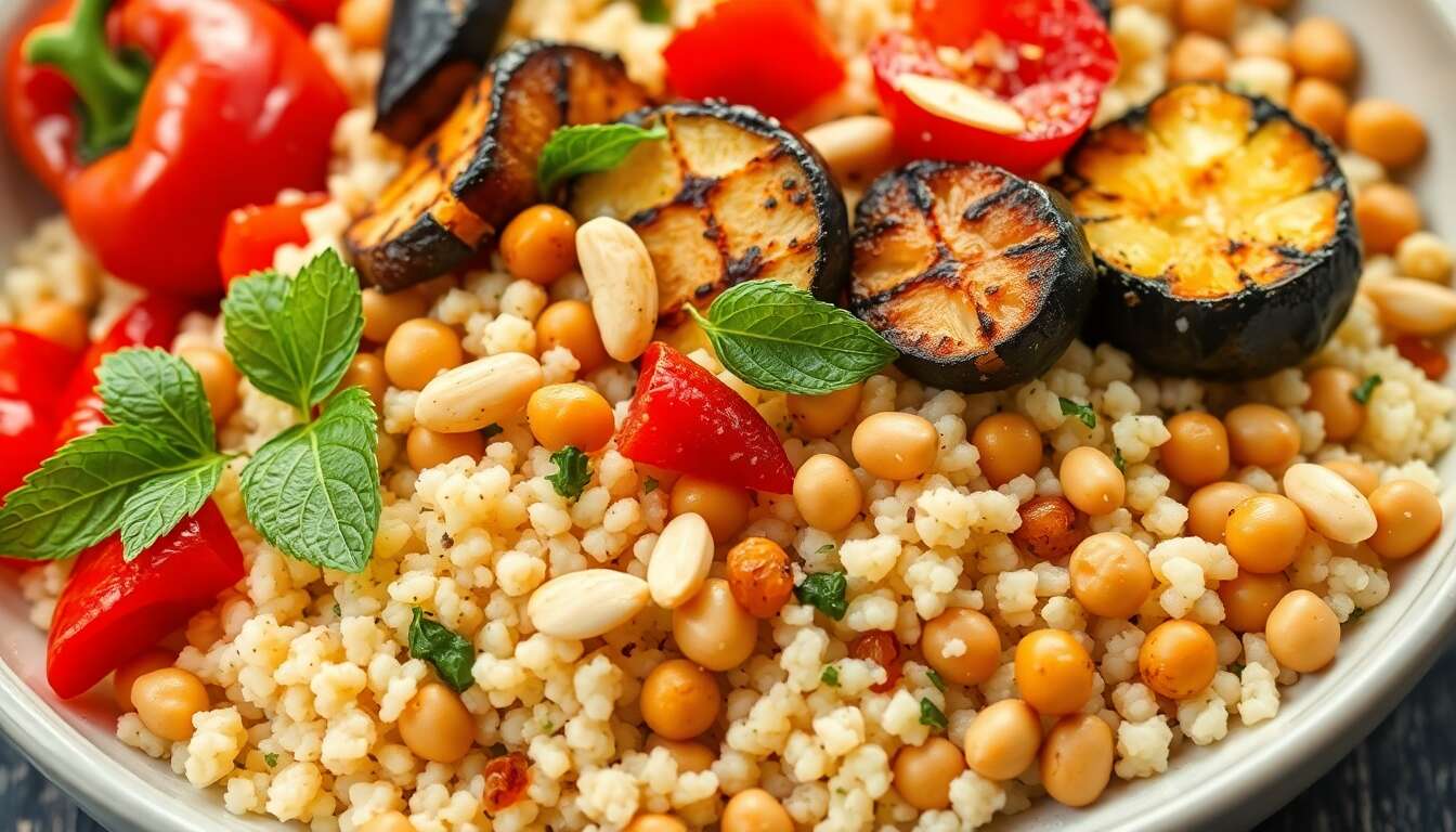 Recette de salade de couscous aux légumes grillés