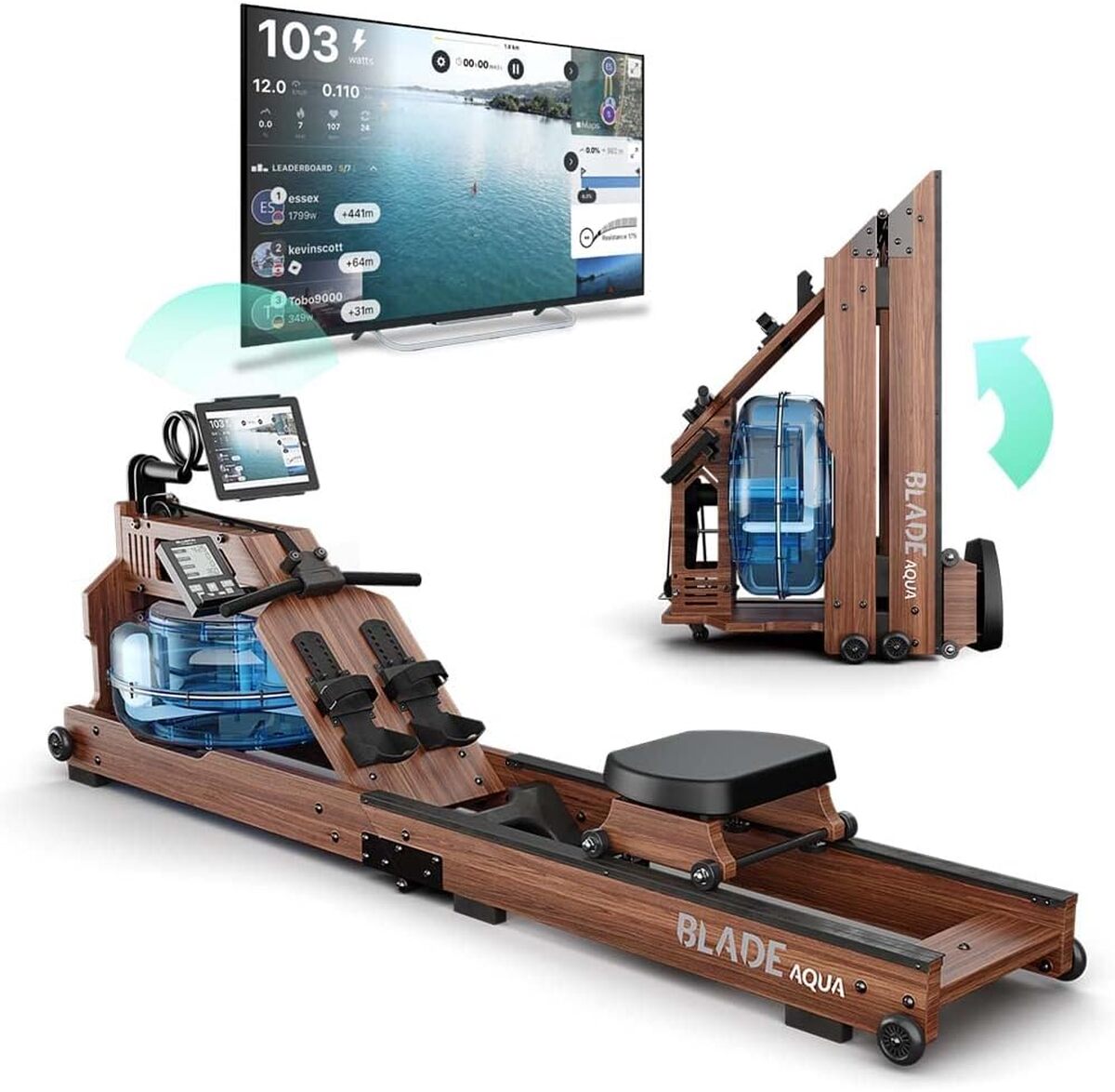 Test du rameur Bluefin Fitness Blade Aqua W-1 : performance et élégance en bois de frêne