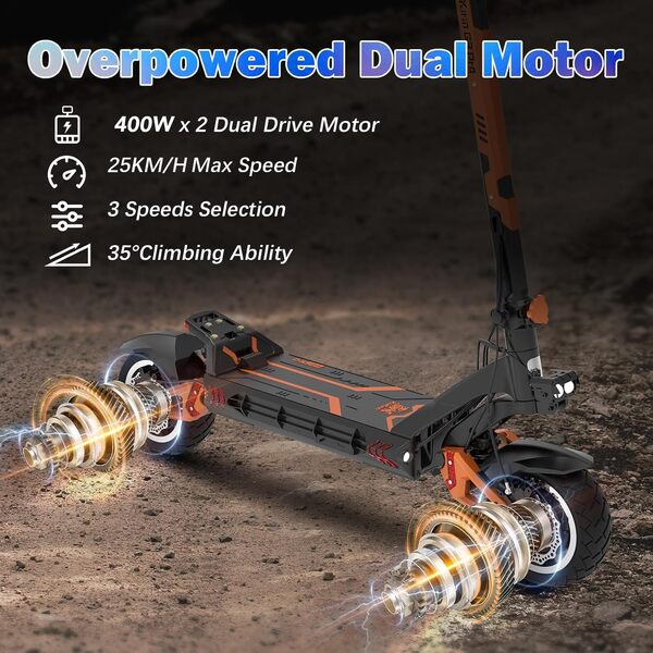 Kukirin G3 Pro Trotinette Electrique, Scooter Électrique avec 1200 x 2 Double Moteur et 52V 23.4Ah Batterie Amovible, Double Amortisseur et Frein Hydraulique, Trottinette Tout Terrain Adulte - G3 Pro