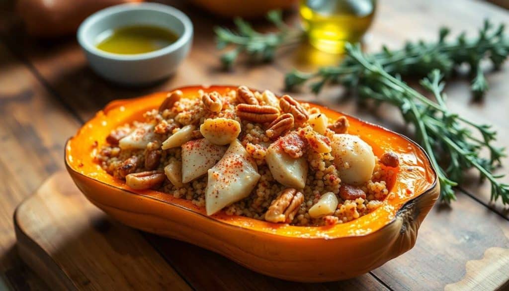 Butternut farcie au poulet : recette santé et gourmande