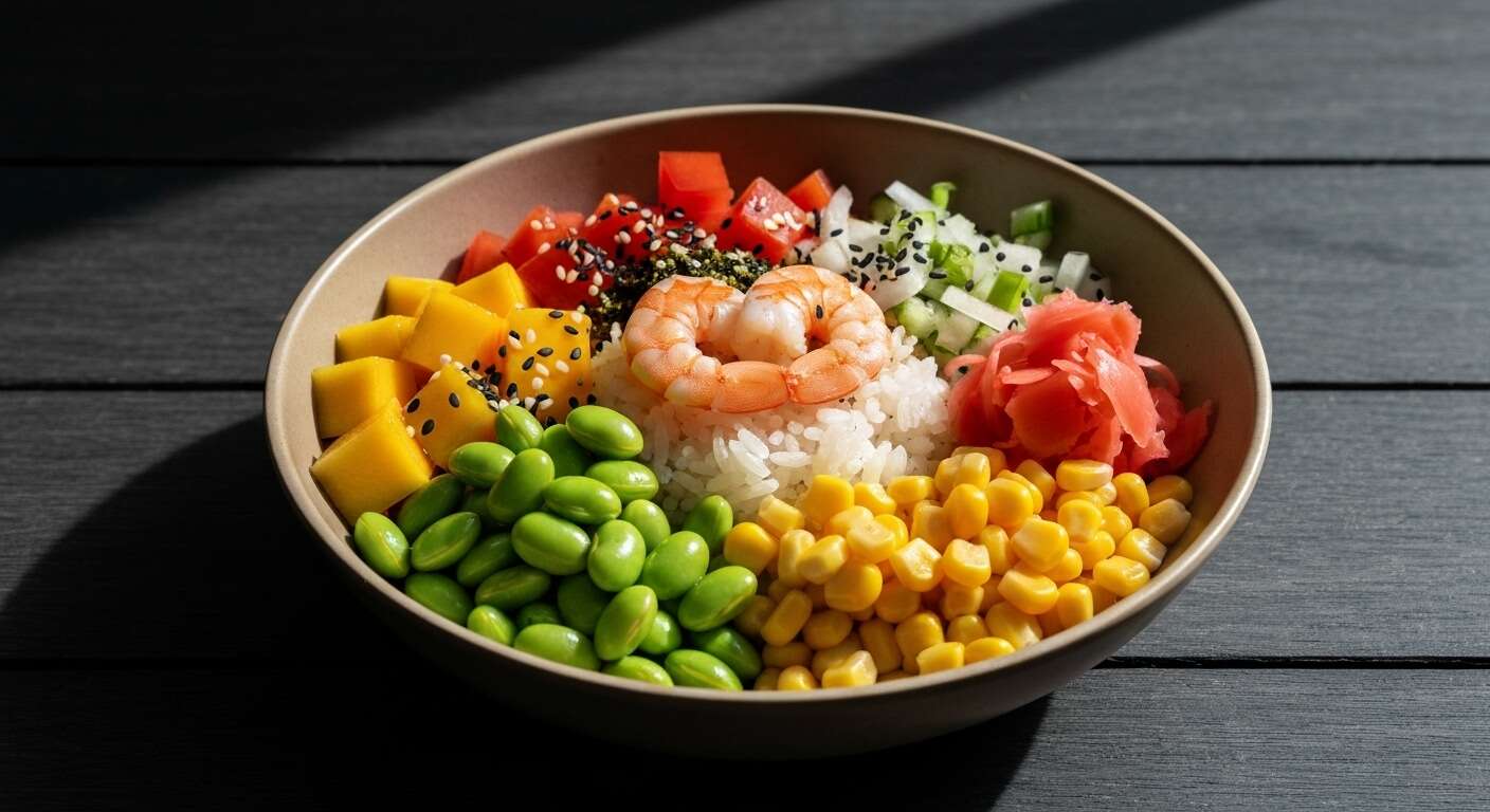 Recette de poke bowl aux crevettes healthy et savoureux