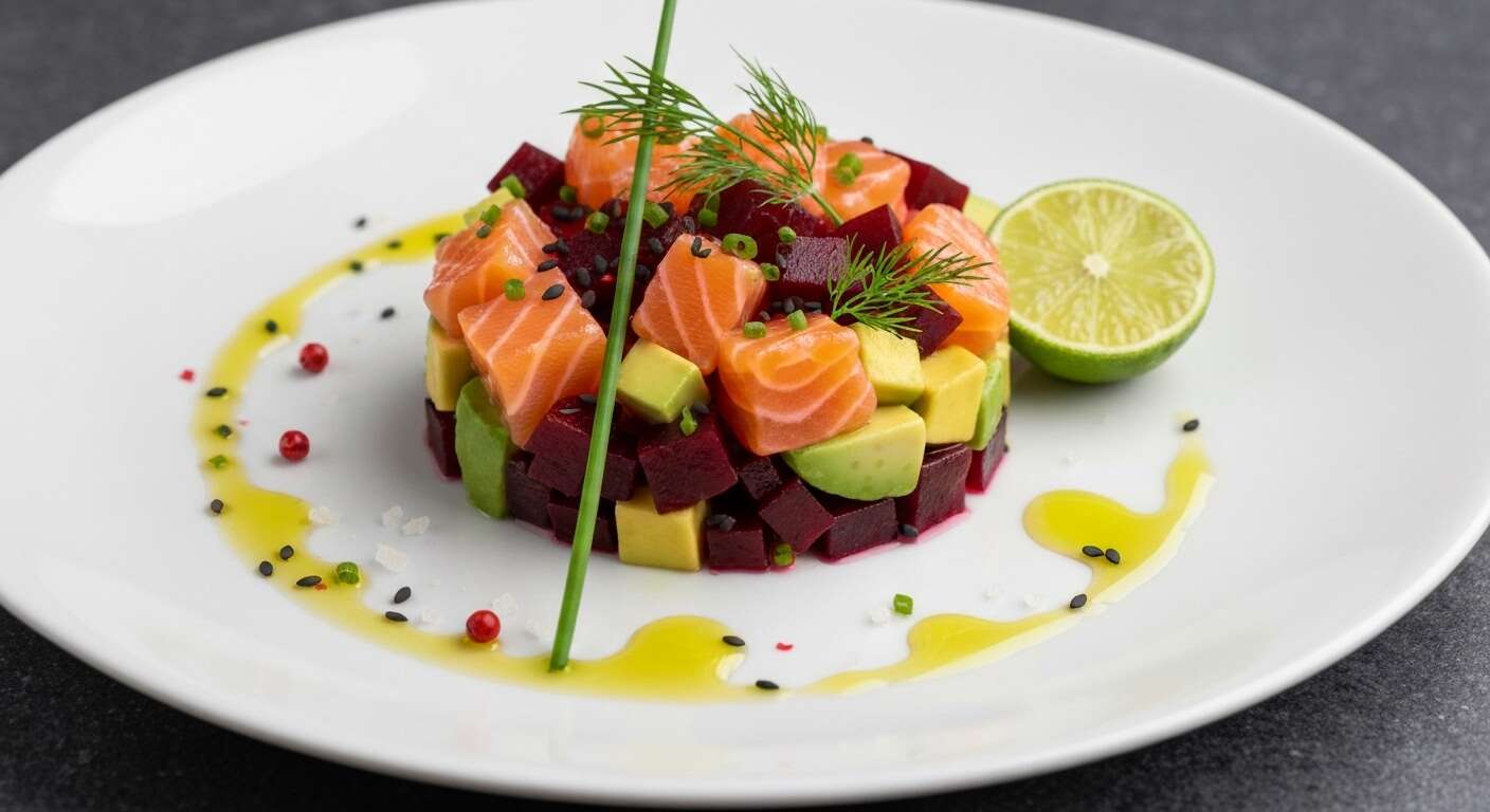 Recette du Tartare de Saumon, betterave et Avocat : nutritif et Savoureux