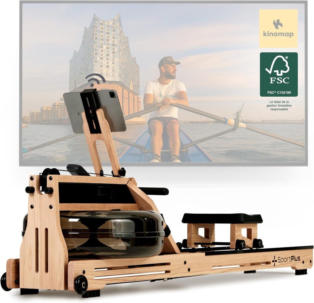Test du rameur SportPlus en bois massif avec ordinateur
