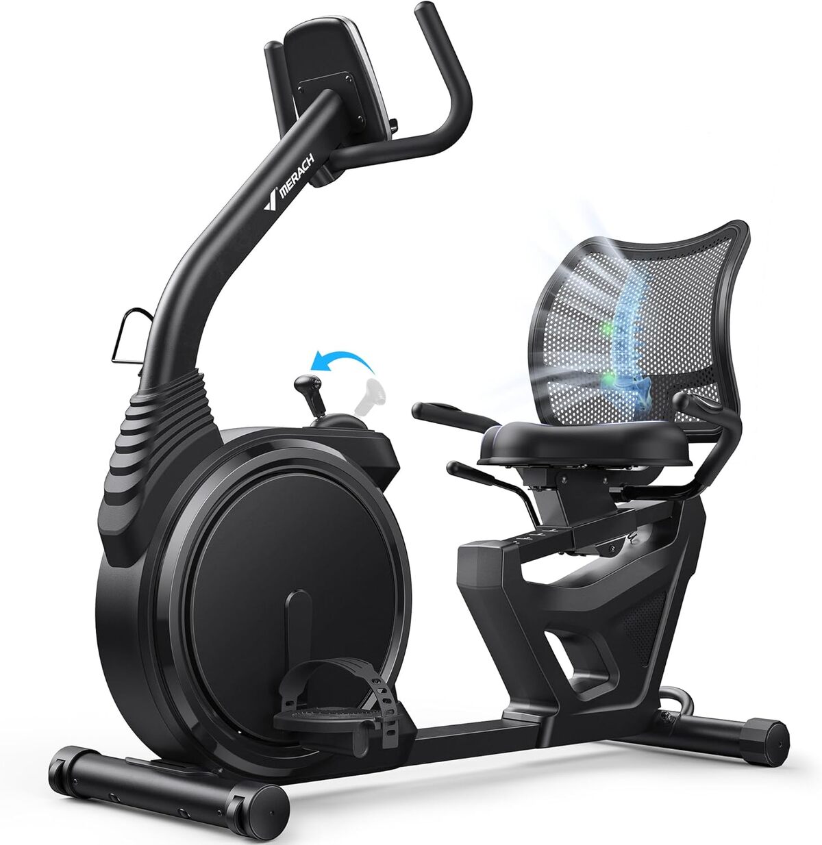 Test : merach vélo d'appartement semi-allongé magnétique 8 niveaux