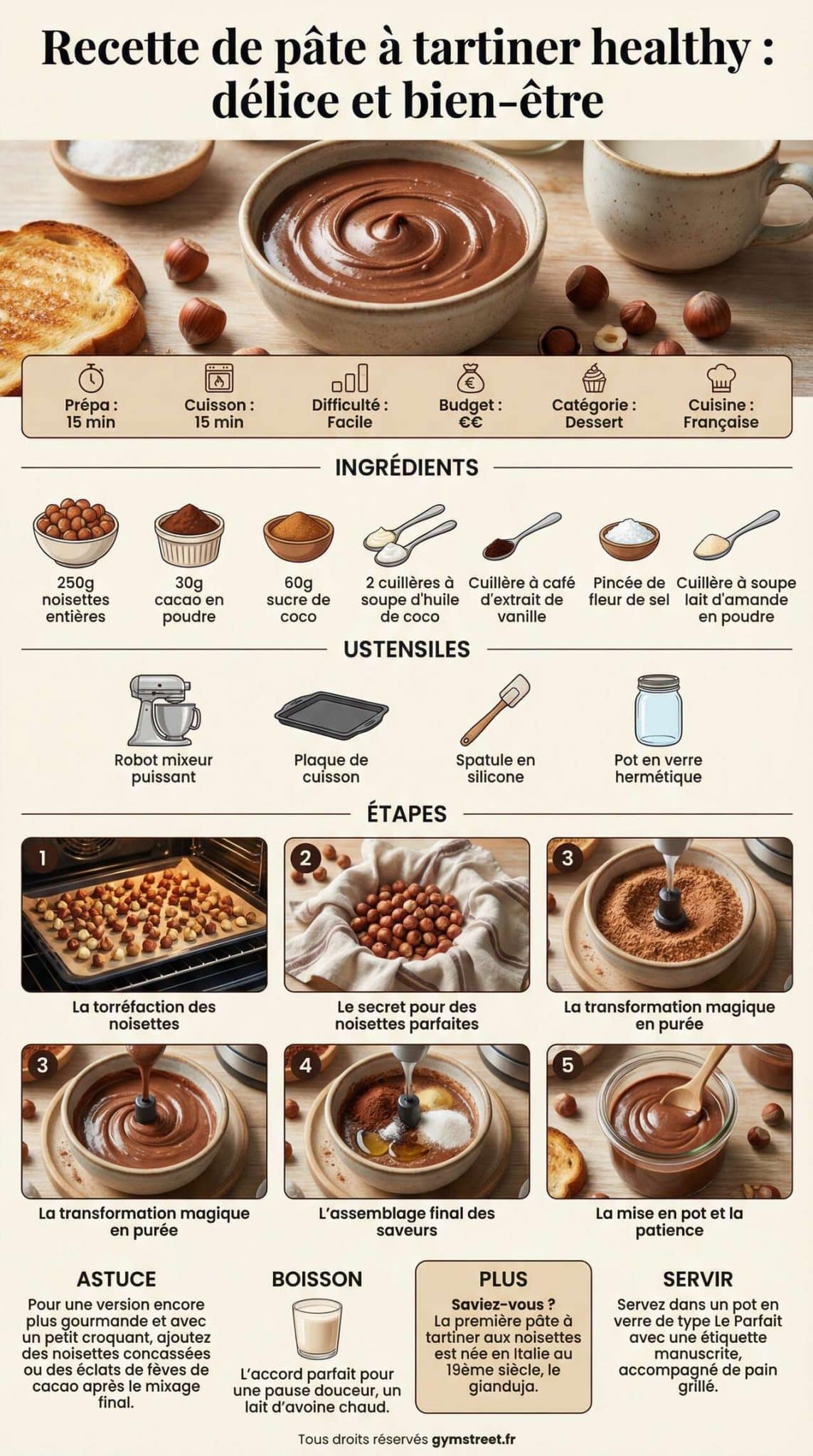 Fiche recette Recette de p&acirc;te &agrave; tartiner healthy : d&eacute;lice et bien-&ecirc;tre