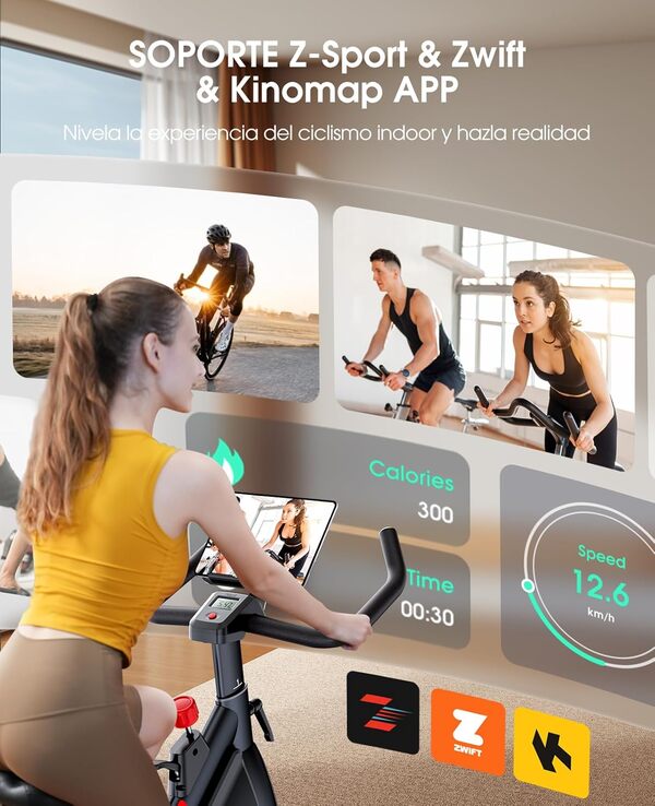 Toputure Vélos D'appartement Connecté APP Velo D Appartement Résistance Magnétique 100 Niveau Silencieux LCD Ergomètre Vélo Exercice Cardio Machine Personnaliser Votre Sport Maison Capacité 150KG