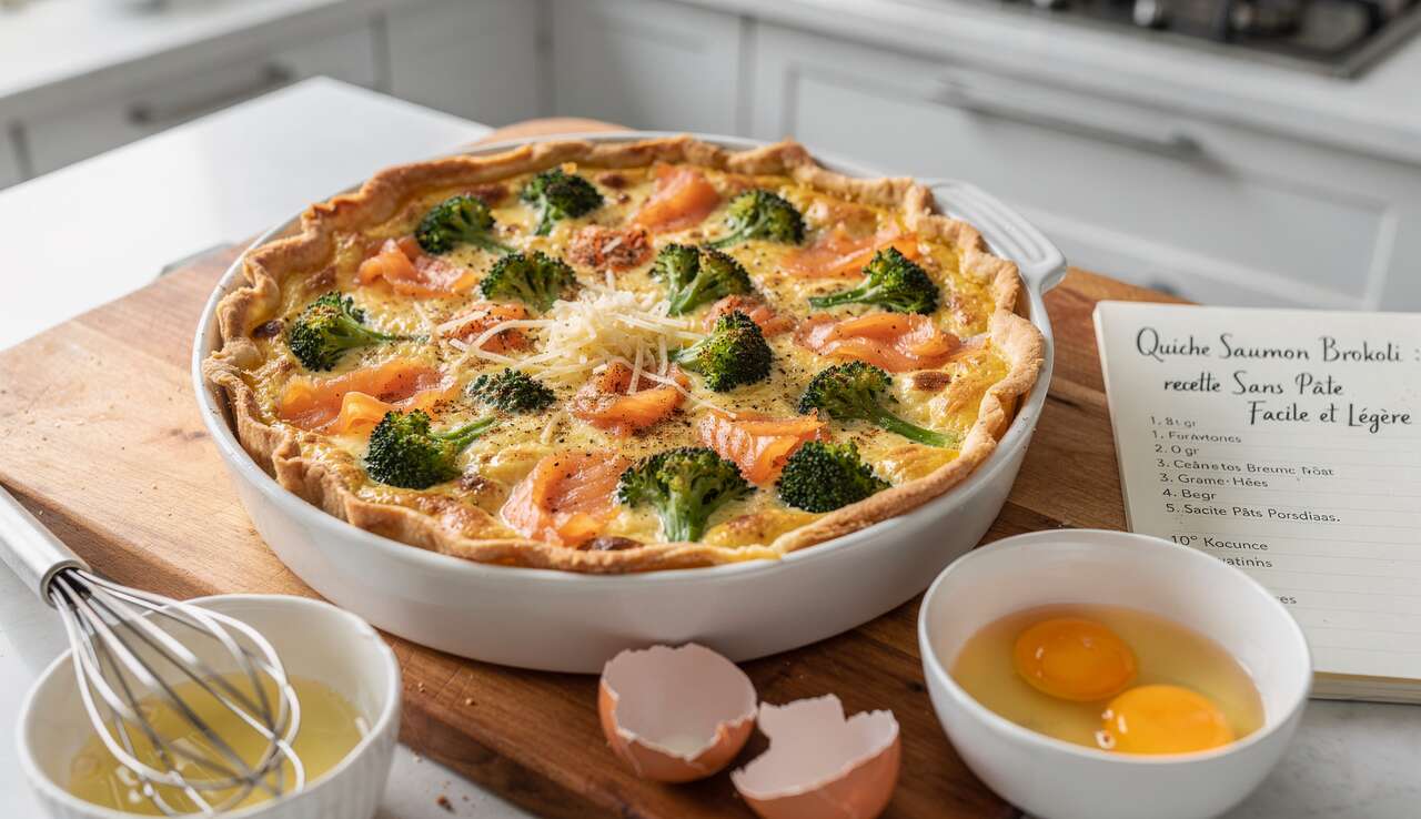 Quiche Saumon Brocoli : recette Sans Pâte Facile et Légère