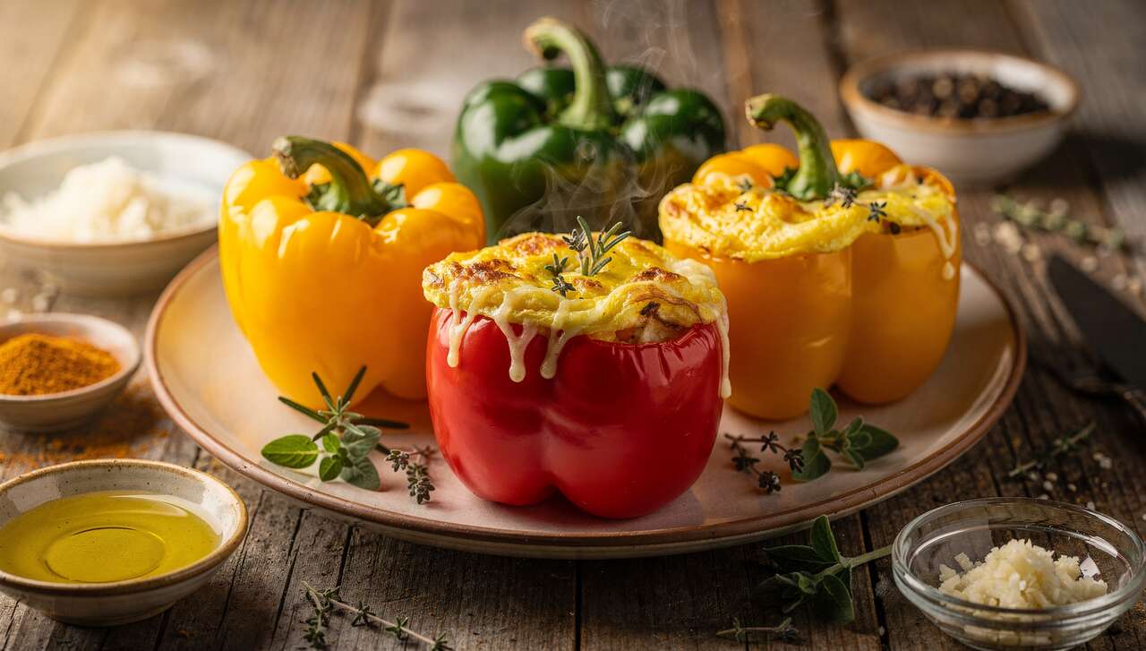 Poivrons Farcis à l'Omelette : recette Santé et Savoureuse