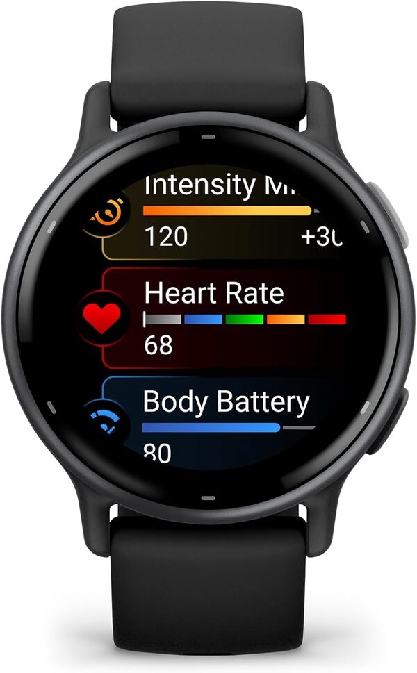 Explorez les fonctionnalités sport et santé de la Garmin vívoactive 5. Une montre connectée alliant performance et bien-être.