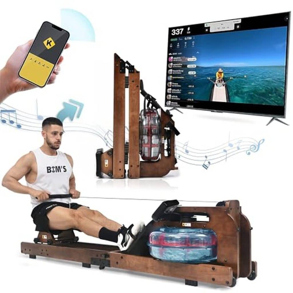 Test du rameur d'eau Merax en bois avec écran et support