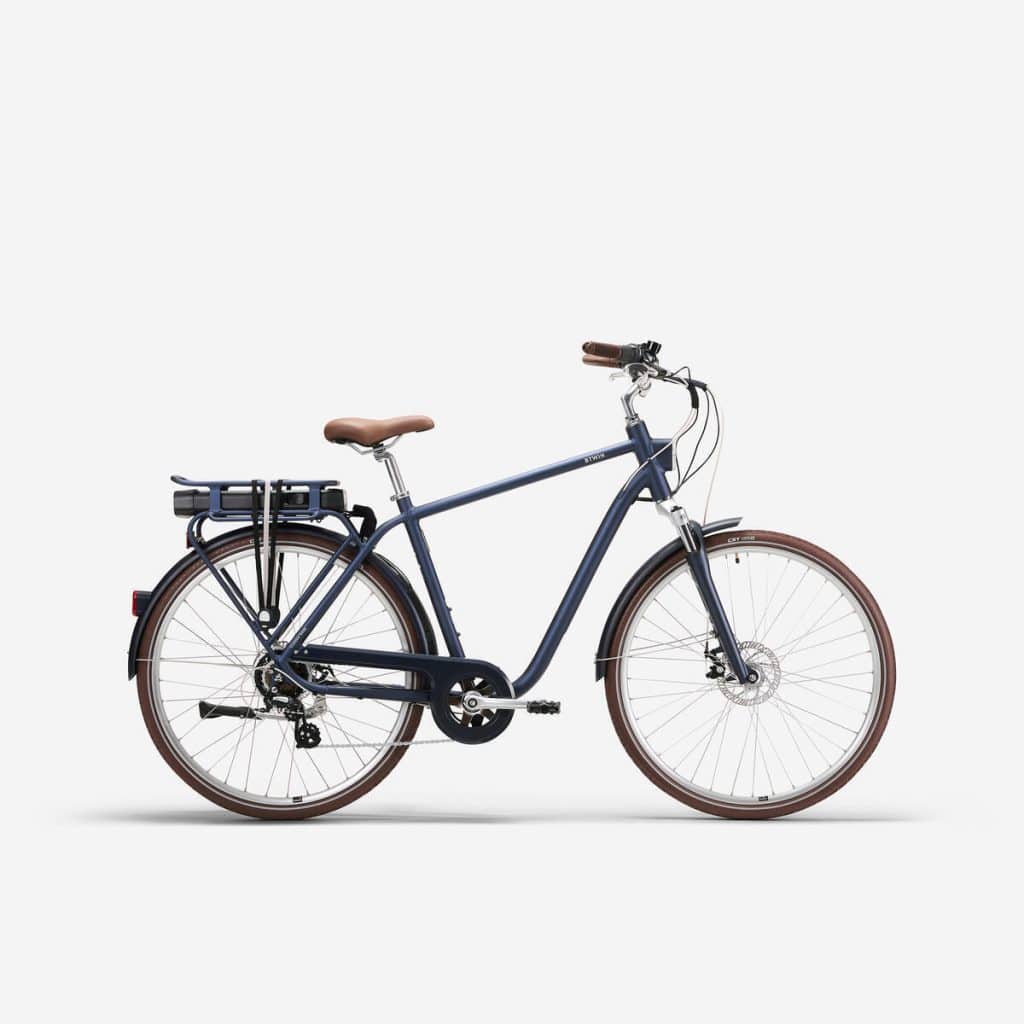 Test vélo électrique Decathlon elops 900 cadre haut bleu marine